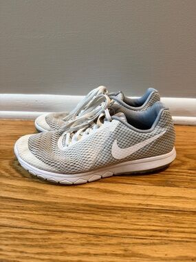 Nike Light Gray and White Mesh Training Shoes